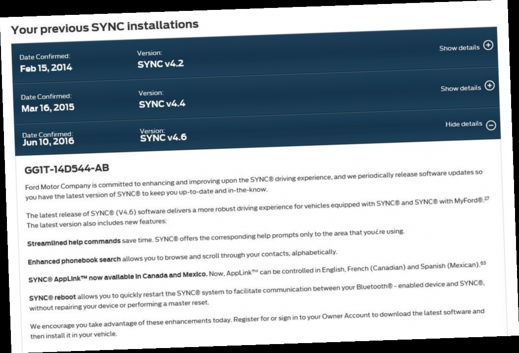 ford sync v4.6 download